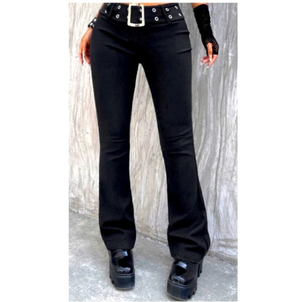 SALE🎈NIB Y2K GOTH STRETCHY PANTS COMES WITH BELT! - Picture 4 of 6